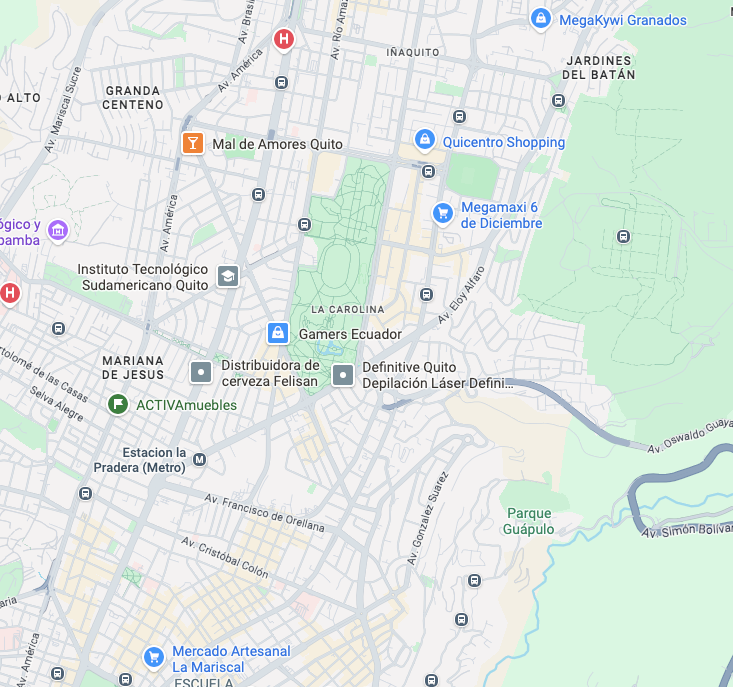 Vista de mapa estilizada de la ubicación de Dental Colors